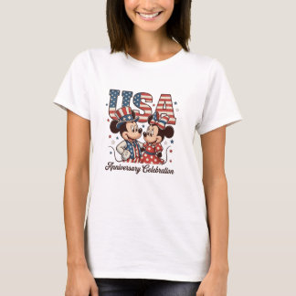 Retro Patriottische Muis T-Shirt Grafiek, Vintage