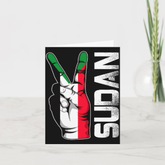 Retro Patriottische Overwinning Soedan Vlag Vinger Kaart