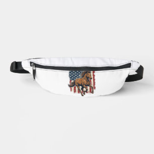 Retro Patriottische Paardenvlag Vector T-shirt Ont Heuptasje