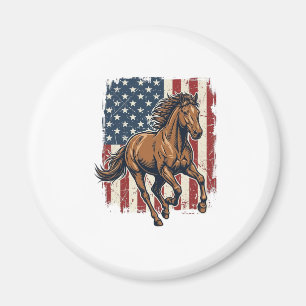 Retro Patriottische Paardenvlag Vector T-shirt Ont Magneet