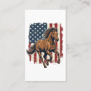 Retro Patriottische Paardenvlag Vector T-shirt Ont Visitekaartje