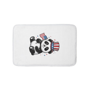 Retro Patriottische Panda Vlag Shirt Ontwerp_1 Badmat