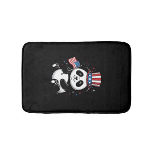 Retro Patriottische Panda Vlag Shirt Ontwerp_1 Badmat