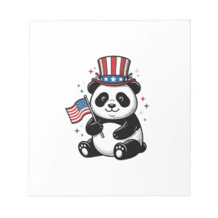 Retro Patriottische Panda Vlag Shirt Ontwerp_1 Notitieblok