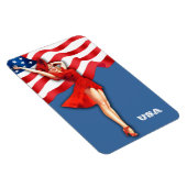 Retro Patriottische Pin-Up Art Meisje Magneet (Rechterzijde)