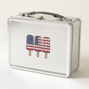 Retro Patriottische Popsicle Vlag T-shirt Ontwerp_