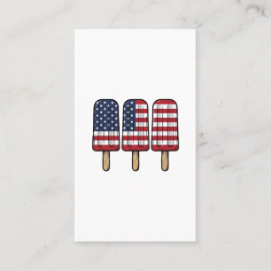 Retro Patriottische Popsicle Vlag T-shirt Ontwerp_ Visitekaartje