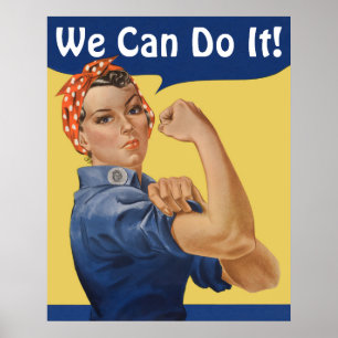 Retro patriottische Rosie the Riveter, We Can Do I Poster