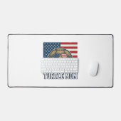 Retro Patriottische Schildpad Moeder Shirt Ontwerp Bureaumat (Keyboard & Muis)