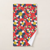 Retro Patriottische Smiley Face Bad Handdoek (Handdoek)