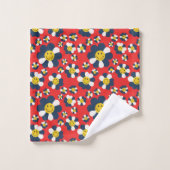Retro Patriottische Smiley Face Bad Handdoek (Wasdoekje)
