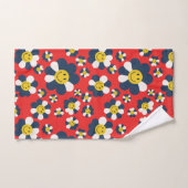 Retro Patriottische Smiley Face Bad Handdoek (Handdoek)