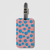 Retro Patriottische Smiley Face Bagagelabel (Voorkant (verticaal))