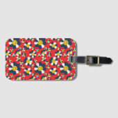 Retro Patriottische Smiley Face Bagagelabel (Voorkant (horizontaal))
