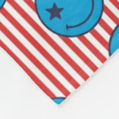 Retro Patriottische Smiley Face Fleece Deken (Hoek)