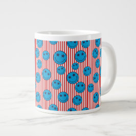 Retro Patriottische Smiley Face Grote Koffiekop