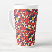 Retro Patriottische Smiley Face Latte Mok (Linkerhoek)