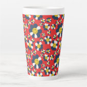 Retro Patriottische Smiley Face Latte Mok (Voorkant)