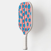 Retro Patriottische Smiley Face Pickleball Paddle (Links)