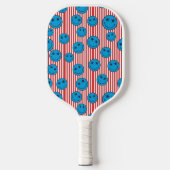 Retro Patriottische Smiley Face Pickleball Paddle (Voorkant)