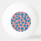 Retro Patriottische Smiley Face Pingpongbal (Achterkant)