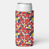 Retro Patriottische Smiley Face Seltzer Blikjeskoeler (Seltzer Voorkant)