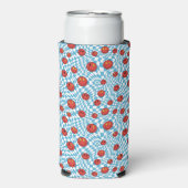 Retro Patriottische Smiley Face Seltzer Blikjeskoeler (Seltzer Voorkant)