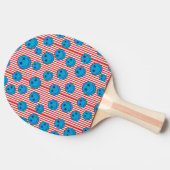 Retro Patriottische Smiley Face Tafeltennisbatje (Zijkant)