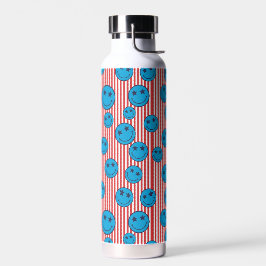 Retro Patriottische Smiley Face Waterfles