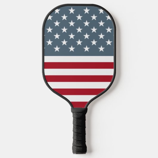 Retro Patriottische sterren en Stripes American Fl Pickleball Paddle (Voorkant)