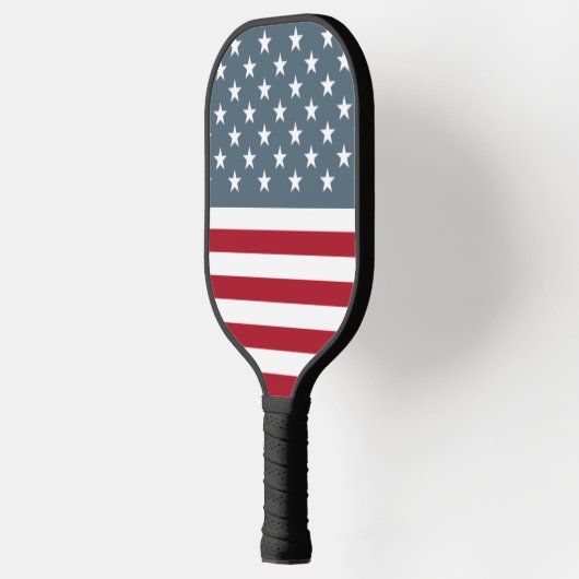 Retro Patriottische sterren en Stripes American Fl Pickleball Paddle (Links)