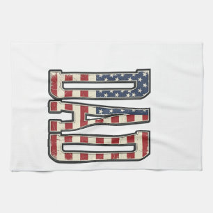Retro Patriottische Vader Vlag Lettering Shirt Ont Theedoek