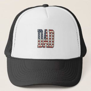 Retro Patriottische Vader Vlag Lettering Shirt Ont Trucker Pet