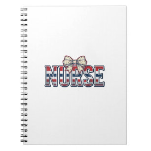 Retro Patriottische Verpleegster Strik Shirt Ontwe Notitieboek