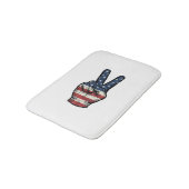 Retro Patriottische Vrede Hand Vector T-shirt Ontw Badmat (Gekanteld)