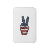 Retro Patriottische Vrede Hand Vector T-shirt Ontw Badmat (Voorkant Verticaal)