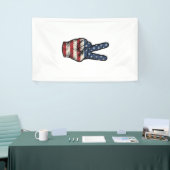 Retro Patriottische Vrede Hand Vector T-shirt Ontw Spandoek (Beurs)