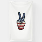 Retro Patriottische Vrede Hand Vector T-shirt Ontw Spandoek (Verticaal)