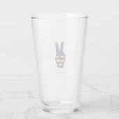 Retro Patriottische Vredeshand Vector T-shirt Ontw Glas (Achterkant)