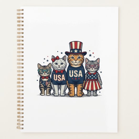 Retro Patriottische Zonnebloem Liefde Shirt Ontwer Planner (Voorkant)