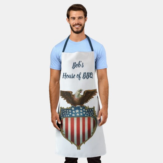 Retro Patriottisme, Trots Adelaar boven Amerikaans Schort (Gedragen)
