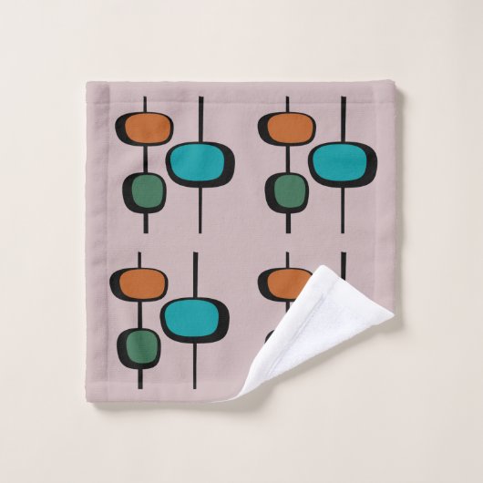  retro patroon 60s abstract kleurrijk roze bad handdoek (Wasdoekje)