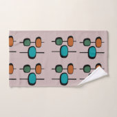  retro patroon 60s abstract kleurrijk roze bad handdoek (Handdoek)