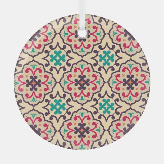 Retro patroon: behang, textielontwerp glas ornament (Voorkant)