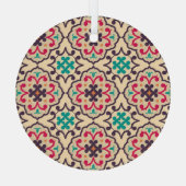 Retro patroon: behang, textielontwerp glas ornament (Achterkant)