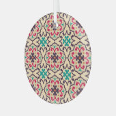Retro patroon: behang, textielontwerp glas ornament (Voorkant links)