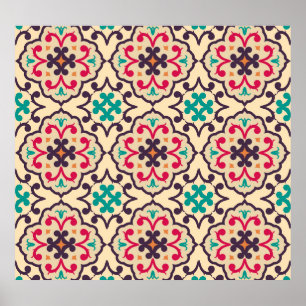 Retro patroon: behang, textielontwerp poster