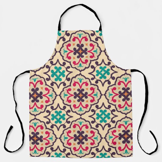 Retro patroon: behang, textielontwerp schort (Voorkant)