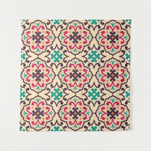 Retro patroon: behang, textielontwerp wandkleed (Voorkant)