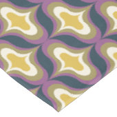 Retro Patroon Blauw Geel Bes Wit Tafelkleed (Gekanteld)